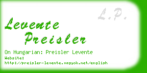 levente preisler business card